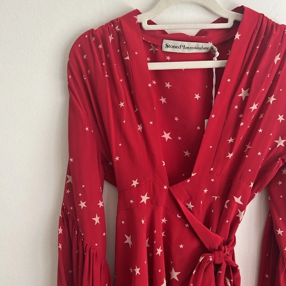 NWT STONED IMMACULATE X Stellaire Duval Star Dress 100% silk - Picture 4 of 9